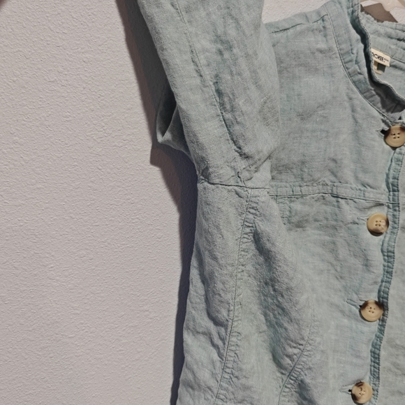 Vintage Linen XL Cardigan Cherokee Baby Blue Textured Button Up - Picture 7 of 7